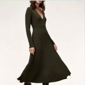 Wilfred Deep Green Long Sleeve Dress
